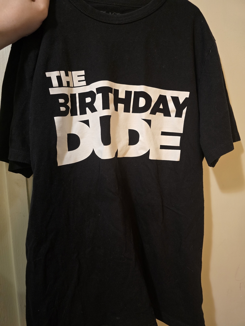 💖=3/$20 The Children's Place Black 'Birthday Dude' Graphic Tee